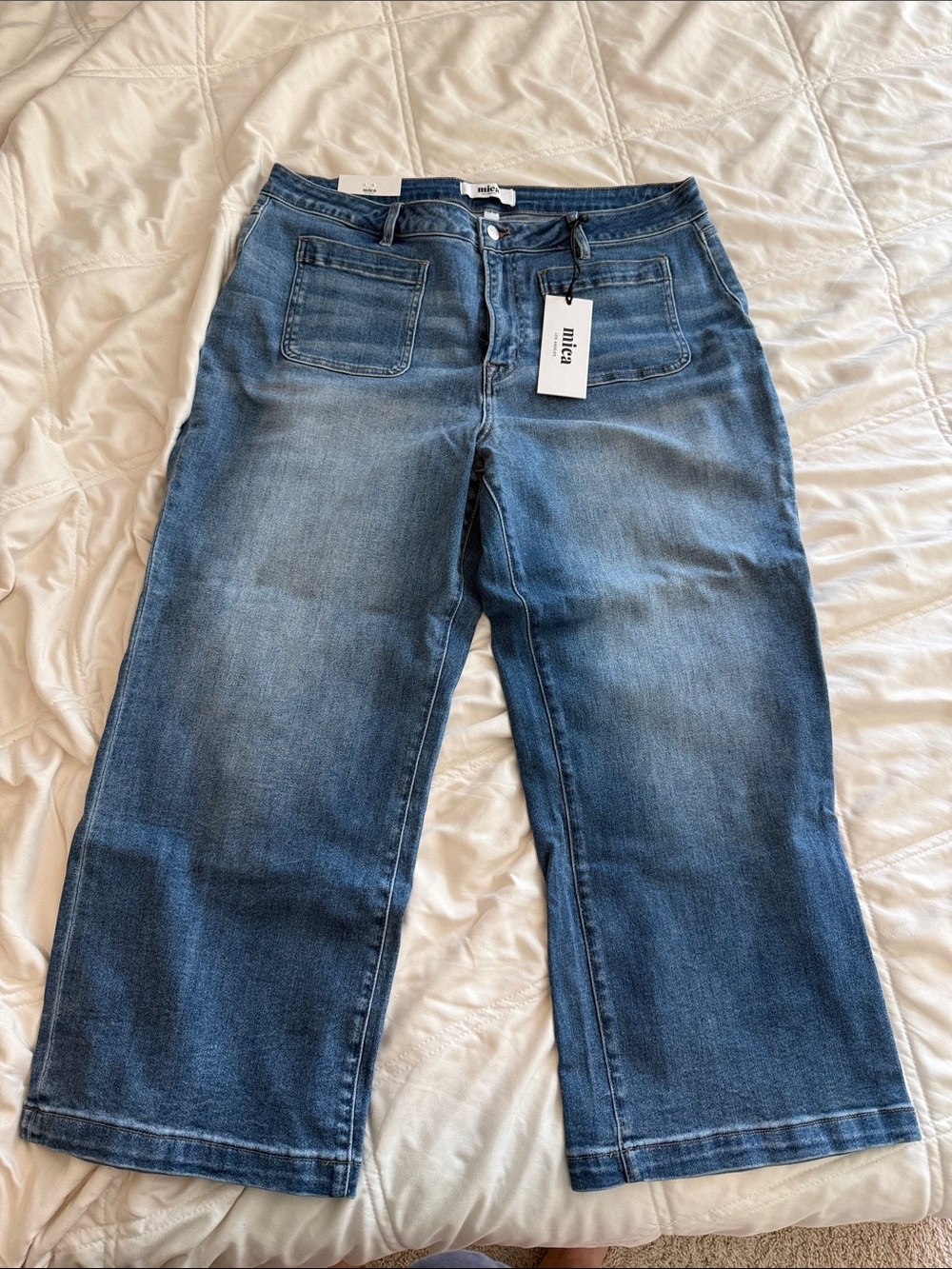 MICA High-Rise Wide-Leg Jeans in Medium Blue